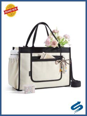 BAGSMART Tote Bag Women DIY Letter Beads 20.6L Shoulder Crossbody Handbag